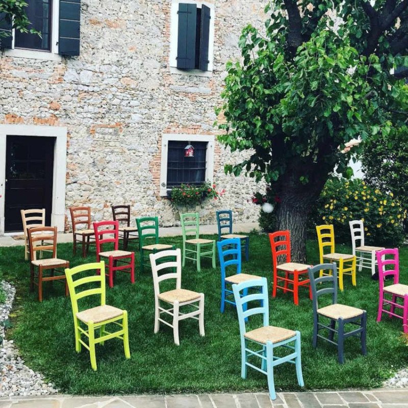 20 Sedie Legno per Ristorante e Osteria Impagliate Colorate Froogalo