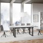 Tavolo Allungabile Stile Industriale 90x160 - 220 cm Legno e Ferro