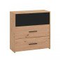 Cassettiera Piccola in Legno Moderna 80x80 Como 3 Cassetti Vester