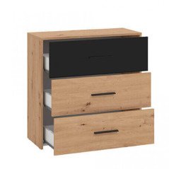 Cassettiera Piccola in Legno Moderna 80x80 Como 3 Cassetti Vester