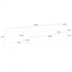 Mobile Tv Basso Design Moderno 150 cm Lusid con 2 Ante