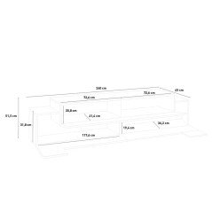 Mobile Porta Tv 240 cm Design Moderno Basso con Ante Coev