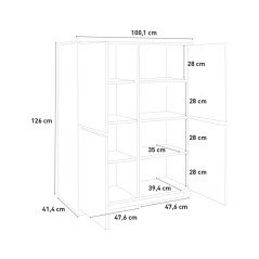 Madia Moderna Alta Soggiorno Flove Credenza Larga 100 cm