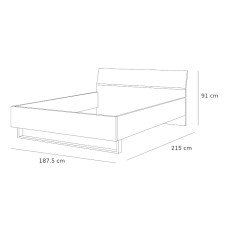 Letto Matrimoniale Moderno in Legno Ecologico 180x210 cm Grande