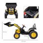 Ruspa Escavatore Giocattolo Cavalcabile Elettrico per Bambini 6V