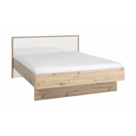 Letto Matrimoniale Bianco Laccato Lucido e Legno 160x200 Skuady