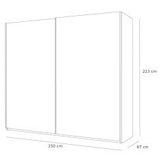 Armadio Bianco Lucido Ante Scorrevoli 250 cm Ecologico Skuady