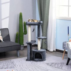 Albero Tiragraffi 100 cm con Graffiatoio per Gatti in Sisal