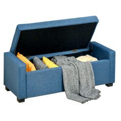 Panca Contenitore in Tessuto Imbottita Pouf Fondo Letto 120 cm