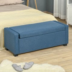 Panca Contenitore in Tessuto Imbottita Pouf Fondo Letto 120 cm