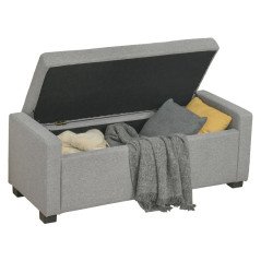 Panca Contenitore in Tessuto Imbottita Pouf Fondo Letto 120 cm