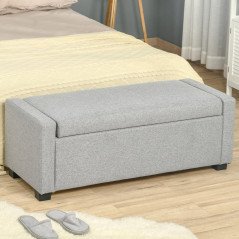 Panca Contenitore in Tessuto Imbottita Pouf Fondo Letto 120 cm