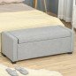 Panca Contenitore in Tessuto Imbottita Pouf Fondo Letto 120 cm