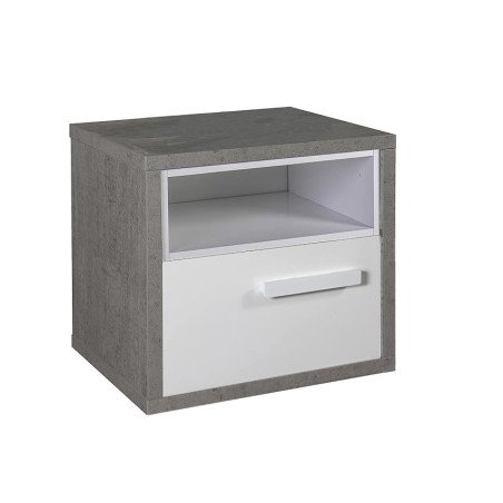 Comodino Piccolo Moderno 45 cm Grigio Cemento Simy