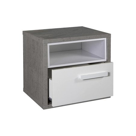 Comodino Piccolo Moderno 45 cm Grigio Cemento Simy