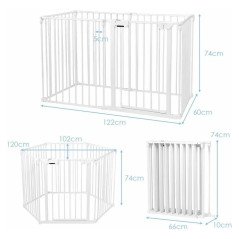 Recinto Box per Bambini Barriera di Protezione con Cancelletto 60x74 cm