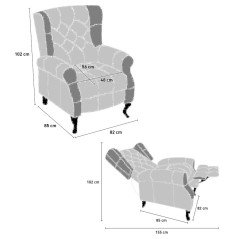 Poltrona Relax Patchwork con Poggiapiedi Estraibile e Schienale Reclinabile