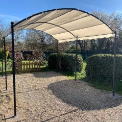 Gazebo in Ferro 3x4 Copertura per Auto da Giardino Esterno