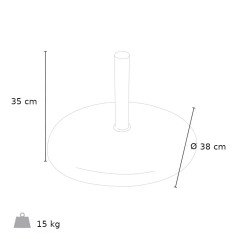 Base in Cemento per Ombrelloni da Giardino Ø38 cm 15 kg