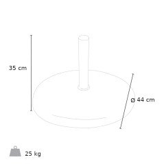 Base Ombrellone Cemento 25 Kg Piantana Porta Ombrellone Ø44 cm