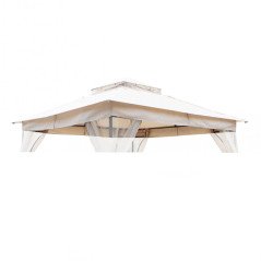 Copertura Gazebo Antivento 3x3 Telo di Ricambio Beige