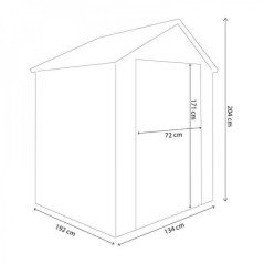 Casetta in Pvc per Esterno Porta Attrezzi da Giardino in Plastica 134x192x204