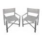 2 Sedie Regista da Spiaggia Pieghevoli in Alluminio Spiaggine Portatili