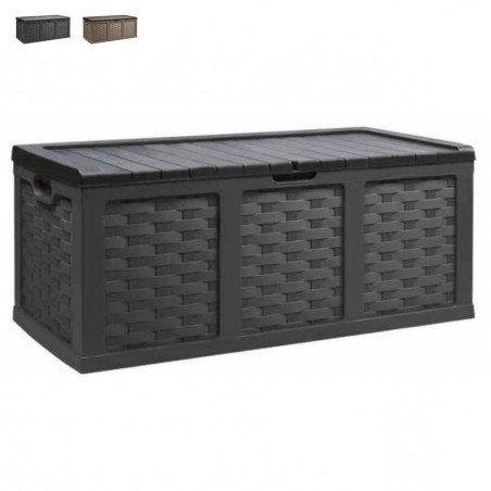 Baule per Esterno Impermeabile Panca Contenitore Rattan 157.5x75x63.5