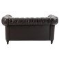 Divano Chesterfield Nero 2 Posti Ecopelle Vintage 160 cm