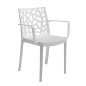 Set 4 Sedie Giardino Moderne in Resina con Braccioli da Esterno Design