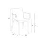 Set 4 Sedie Giardino Moderne in Resina con Braccioli da Esterno Design
