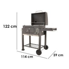 Barbecue in Acciaio Inox a Carbonella da Giardino con Doppia Griglia