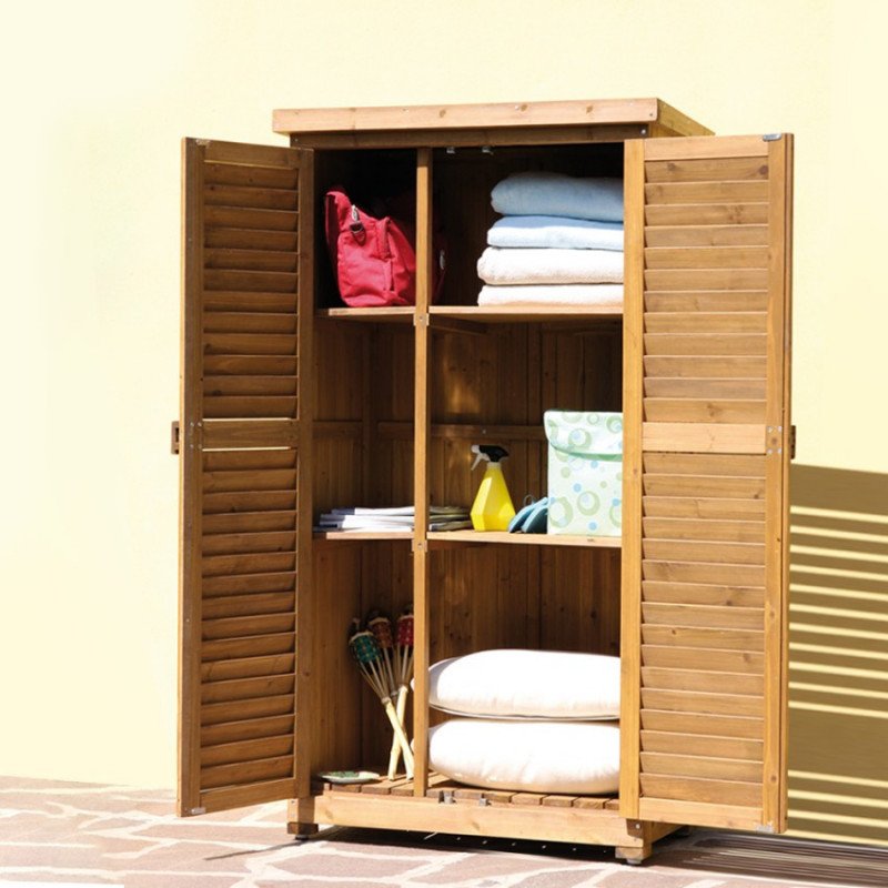 Armadio Mobile Contenitore in Legno per Giardino o Terrazzo Alce Armadio Mobile Contenitore in Legno per Giardino o Terrazzo Alce