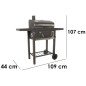 Griglia a Carbone con Comignolo Barbecue con Coperchio e Ripiano