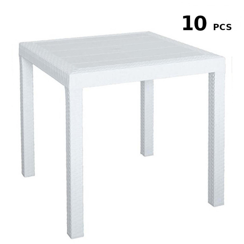 Stock Tavoli da Esterno da Bar 10 Pezzi in Polipropilene 80x80 cm Stock Tavoli da Esterno da Bar 10 Pezzi in Polipropilene 80x80 cm