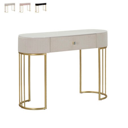 Consolle Ingresso Oro e Marmo con Cassetto Elegante 100 cm Presie