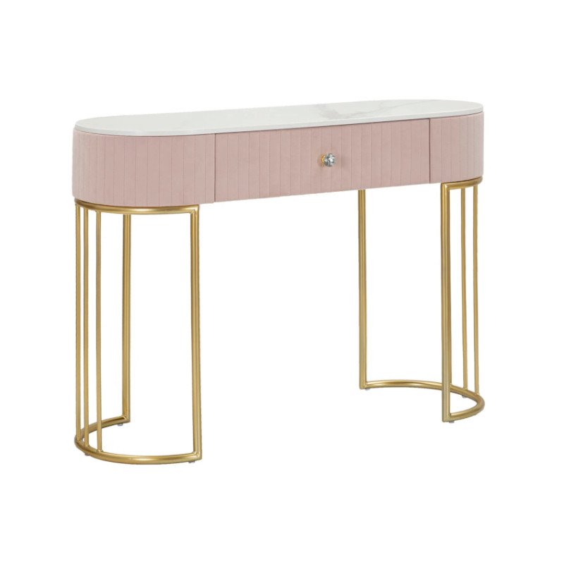 Consolle Ingresso Oro e Marmo con Cassetto Elegante 100 cm Presie
