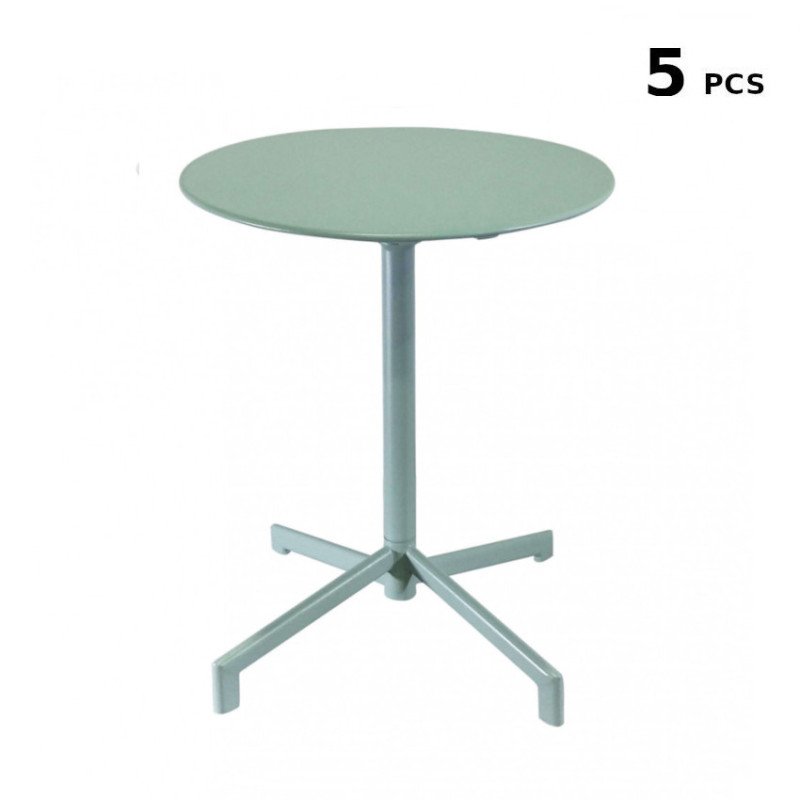 5 Tavoli Bar Esterno Pieghevoli Rotondi Colorati Ø60 cm 5 Tavoli Bar Esterno Pieghevoli Rotondi Colorati Ø60 cm