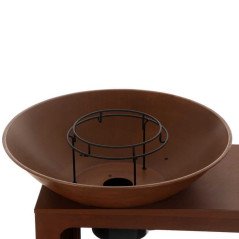 Barbecue Corten Design a Legna con Piastra in Acciaio Inox