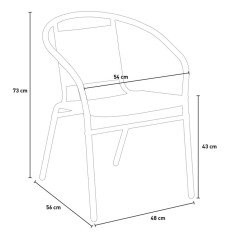 Stock 20 Sedie in Alluminio per Esterno Bar Impilabili con Braccioli
