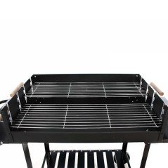 Barbecue Doppia Griglia in Acciaio Inox a Carbonella con Ruote