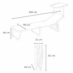 Lettino Prendisole Pieghevole Alto con Tettuccio Parasole
