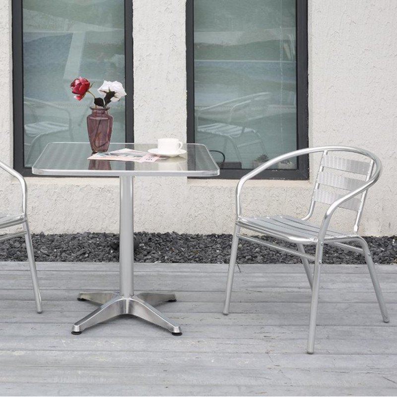 Mendler Tavolo Da Giardino HWC-G16 In Polyrattan Grigio Con Piano In Vetro, 112x60x69 Cm, Resistente Alle Intemperie, Per Esterno - 4