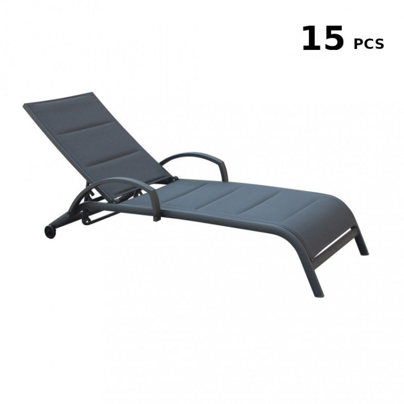 Stock Lettini Prendisole Piscina con Ruote e Braccioli Impilabili 15 Pz Stock Lettini Prendisole Piscina con Ruote e Braccioli Impilabili 15 Pz