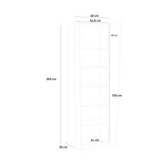 Armadio Guardaroba da Ingresso Prist 2 Ante con Ripiani 60 cm