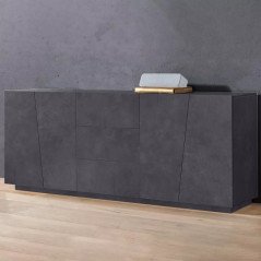 Credenza Moderna con Cassetti e Ante 220 cm Prist Soggiorno