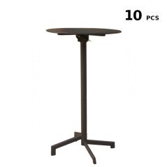 Stock 10 Tavoli Alti da Bar Esterno Pieghevoli 60 cm Rotondi