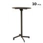 Stock 10 Tavoli Alti da Bar Esterno Pieghevoli 60 cm Rotondi