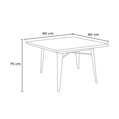 5 pz Stock Tavoli Bar Stile Industriale Quadrati da Ristorante 80x80 cm