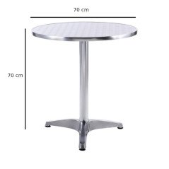 Tavolo in Alluminio per Bar Rotondo Diametro 70 cm da Esterno